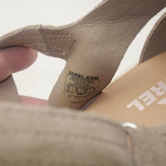 NEW Sorel Women's 12 CAMERON MultiStrap Wedge Sandal Omega Taupe Sea Salt - Picture 8 of 8